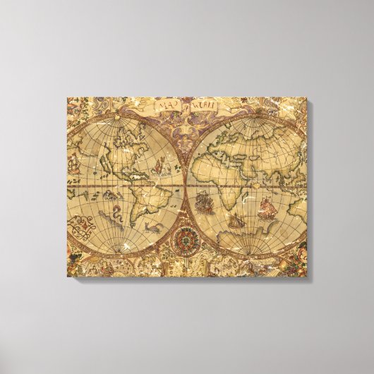 Toile Carte du monde vintage (Recto)