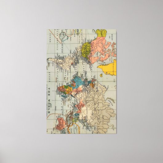 Toile carte du monde vintage (Recto)