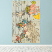 Toile carte du monde vintage (Insitu (Plancher de Bois))
