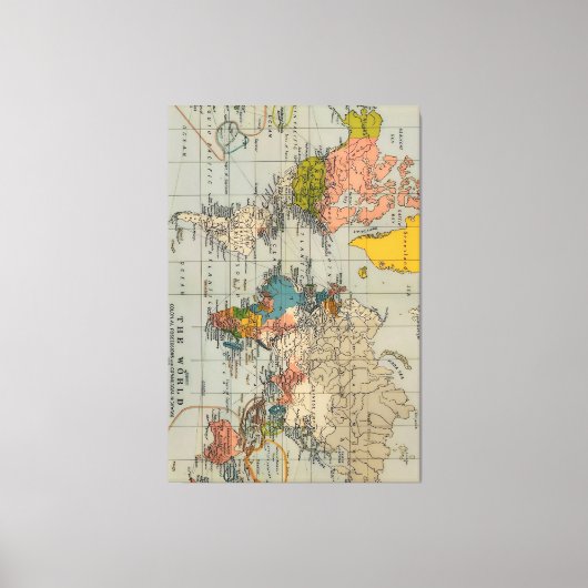 Toile carte du monde vintage (Recto)