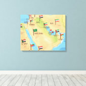 Toile Carte du Moyen-Orient (Insitu (Plancher de Bois))