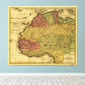 Toile Carte du Nord-Ouest africain (1792) (Insitu (Plancher de Bois))