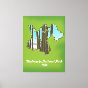 Toile carte du parc national de Białowieża pologne
