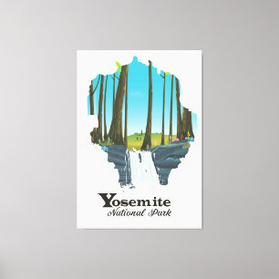 Toile Carte du Parc National de Yosemite États-Unis