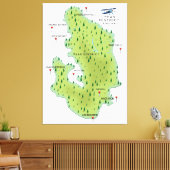 Toile Carte du Peak District Angleterre (Insitu(Salon))