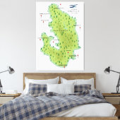 Toile Carte du Peak District Angleterre (Insitu(Chambre))