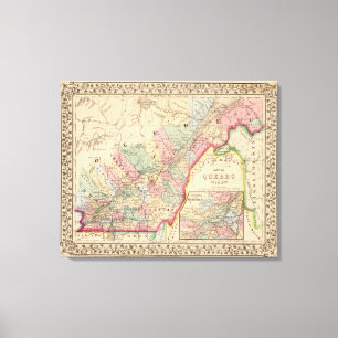 Toile Carte du Québec par Mitchell