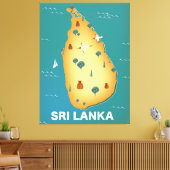 Toile Carte du Sri Lanka (Insitu(Salon))