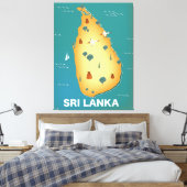 Toile Carte du Sri Lanka (Insitu(Chambre))