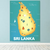 Toile Carte du Sri Lanka (Insitu (Plancher de Bois))