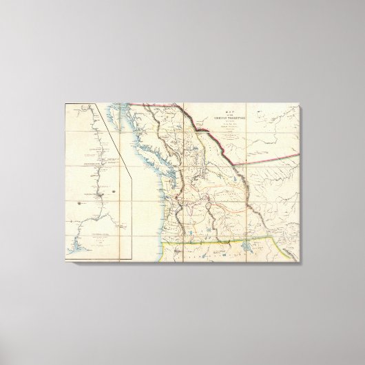 Toile Carte du territoire de l'Oregon (Recto)