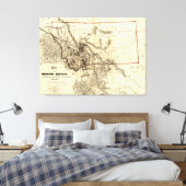 Toile Carte du territoire du Montana (1865) (Insitu(Chambre))