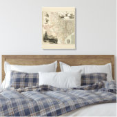 Toile Carte du Texas aux frontières du comté (Insitu(Chambre))