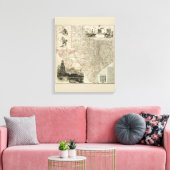 Toile Carte du Texas aux frontières du comté (Insitu(Salon))