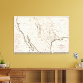 Toile Carte Du Texas Et Des Pays Voisins (Insitu(Salon))