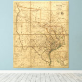 Toile Carte du Texas par John Arrowsmith (1841) (Insitu (Plancher de Bois))