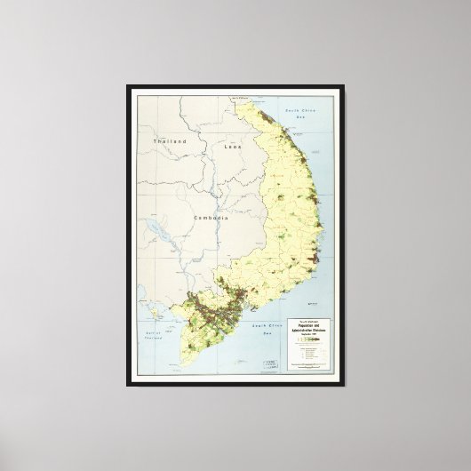 Toile Carte du Vietnam du Sud Septembre 1972 (Recto)