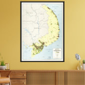 Toile Carte du Vietnam du Sud Septembre 1972 (Insitu(Salon))