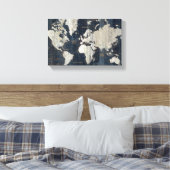 Toile Carte du Vieux-Monde Bleu (Insitu(Chambre))