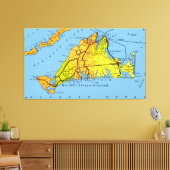 Toile Carte du vignoble de Martha MA (Insitu(Salon))