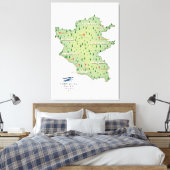 Toile Carte du Yorkshire Dales Angleterre (Insitu(Chambre))