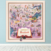 Toile Carte Dunlop de l'Ecosse centrale (Insitu (Plancher de Bois))