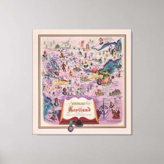 Toile Carte Dunlop de l'Ecosse centrale (Recto)