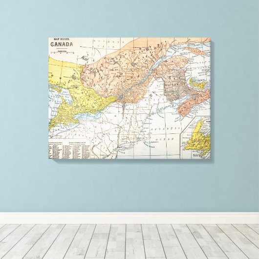 TOILE CARTE : EST DU CANADA (Insitu (Plancher de Bois))