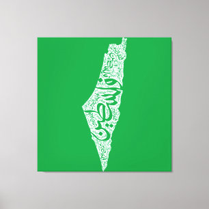 Toile Carte et drapeau de la Palestine libre فلسطين