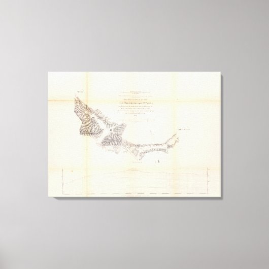 Toile Carte et profil du Canada de las Uvas (Recto)