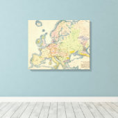 Toile Carte ethnographique de l'Europe (Insitu (Plancher de Bois))