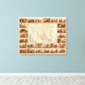Toile Carte ethnographique du Mexique (Insitu (Plancher de Bois))