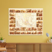 Toile Carte ethnographique du Mexique (Insitu(Salon))