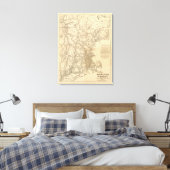 Toile Carte ferroviaire États de la Nouvelle-Angleterre (Insitu(Chambre))