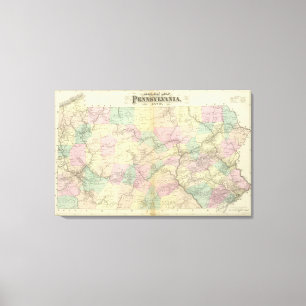 Toile Carte ferroviaire Penn