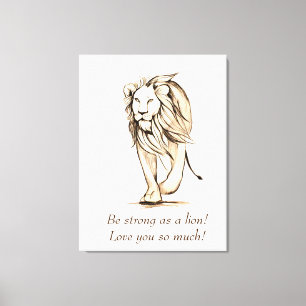 Toile Carte forte comme un lion