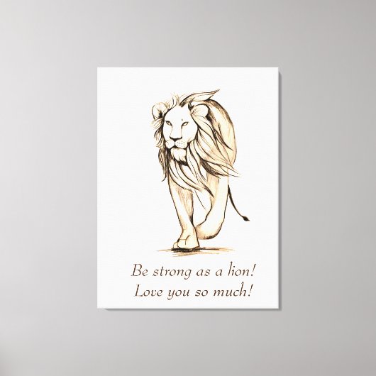 Toile Carte forte comme un lion (Recto)