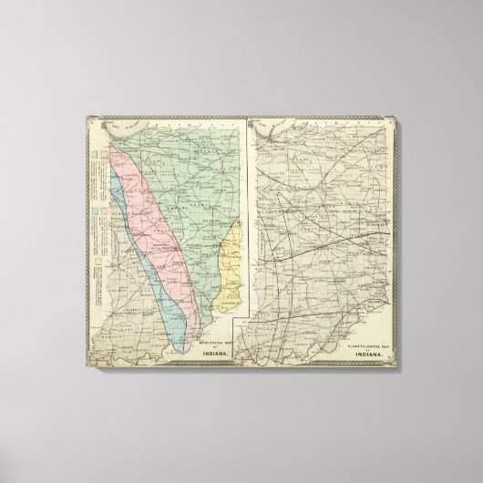 Toile Carte géologique de l'Indiana (Recto)