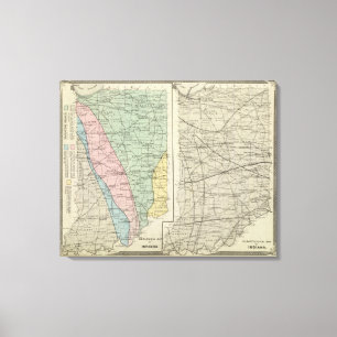 Toile Carte géologique de l'Indiana