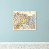 Toile Carte géologique d'Édimbourg (Insitu (Plancher de Bois))