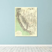Toile Carte géomorphique, Californie, Nevada (Insitu (Plancher de Bois))