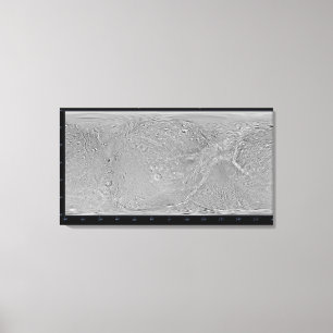 Toile Carte globale de la lune Dione de Saturn