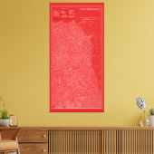 Toile Carte graphique de San Francisco (Insitu(Salon))