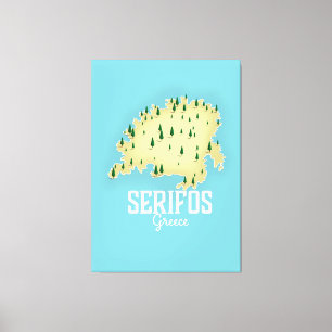 Toile Carte grecque Serifos Affiche illustrée