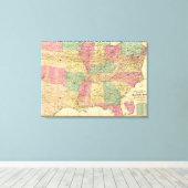 Toile Carte historique et militaire des États-Unis (Insitu (Plancher de Bois))