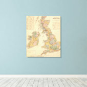 Toile Carte hydrographique, Îles britanniques (Insitu (Plancher de Bois))