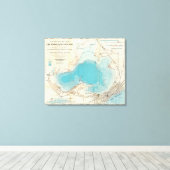 Toile Carte hydrographique Lac Mendota (Insitu (Plancher de Bois))