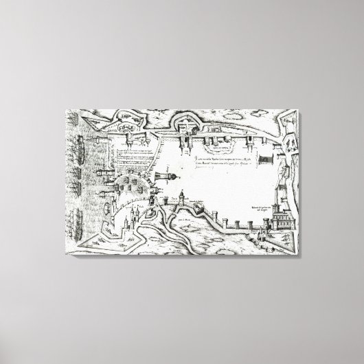 Toile Carte illustrant La Rochelle occupée (Recto)