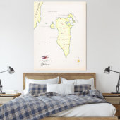 Toile Carte illustrée de Bahreïn (Insitu(Chambre))