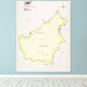 Toile Carte illustrée de Borneo (Insitu (Plancher de Bois))